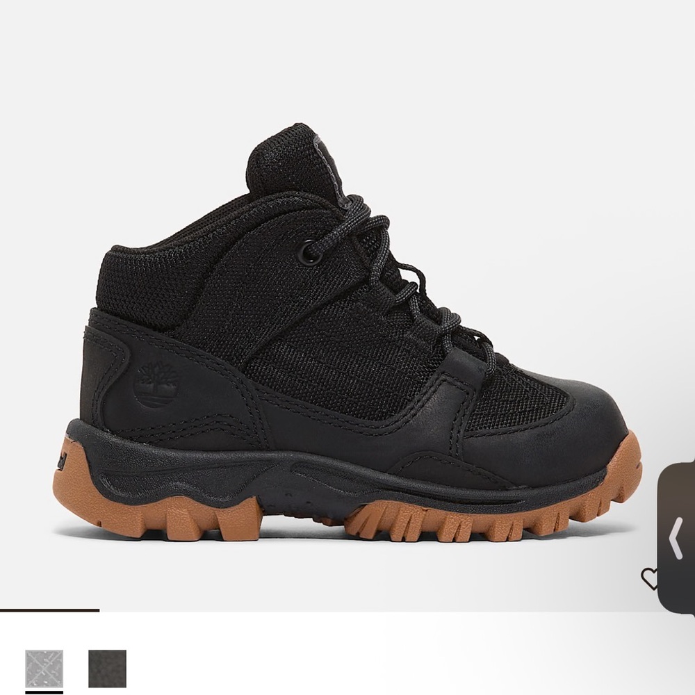 Timberland Kids Black Boots with Tan Soles